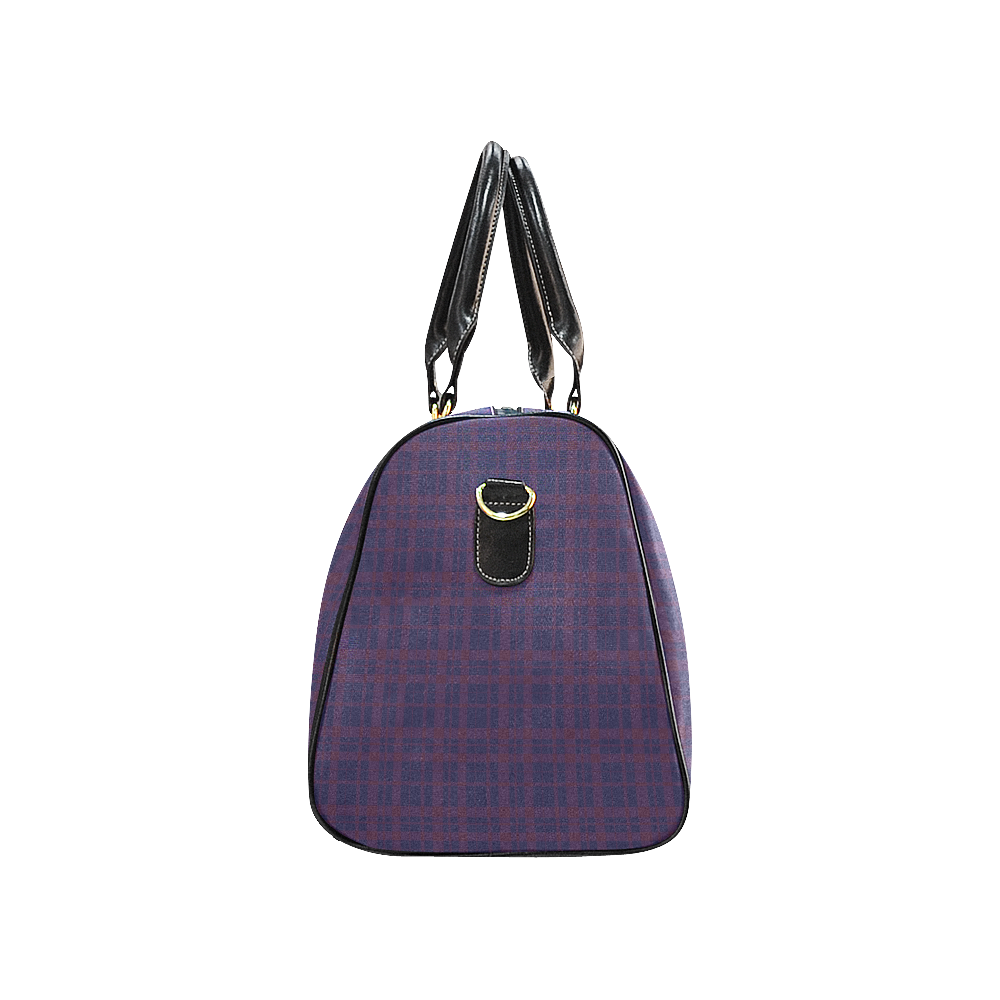 Purple Plaid Rock Style New Waterproof Travel Bag/Large (Model 1639)