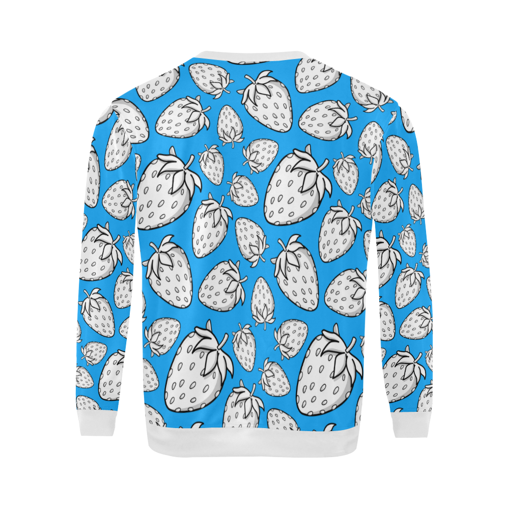 Ghostberries on bright blue All Over Print Crewneck Sweatshirt for Men (Model H18)