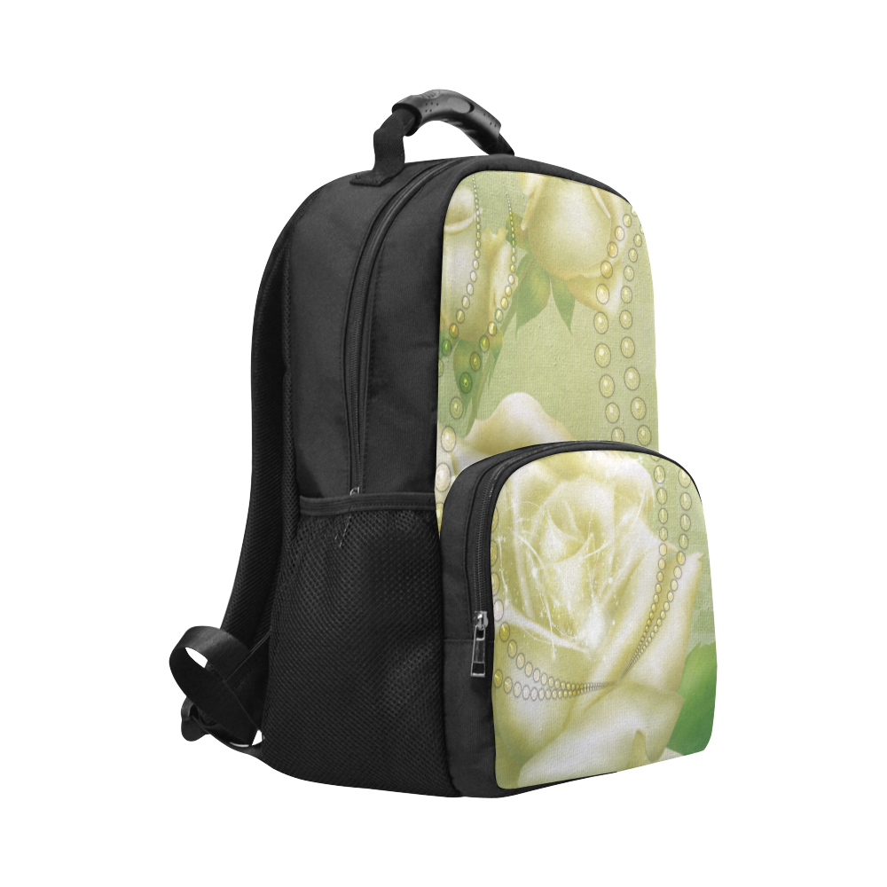 Beautiful soft green roses Unisex Laptop Backpack (Model 1663)
