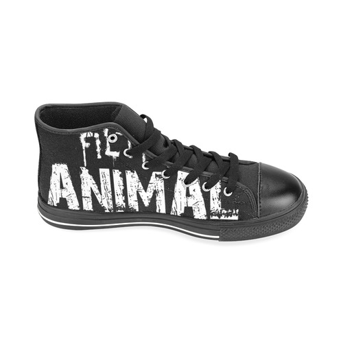 Filthy animal white logo Men’s Classic High Top Canvas Shoes /Large Size (Model 017)