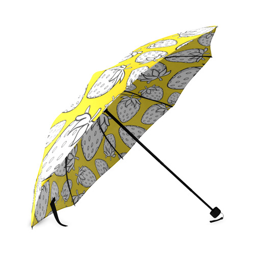Ghostberries on vibrant yellow Foldable Umbrella (Model U01)