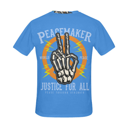 Peace Maker Modern Blue All Over Print T-Shirt for Men (USA Size) (Model T40)
