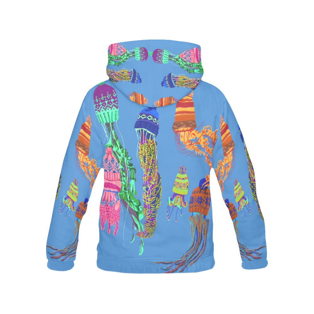 cool jellyfish All Over Print Hoodie for Women (USA Size) (Model H13)