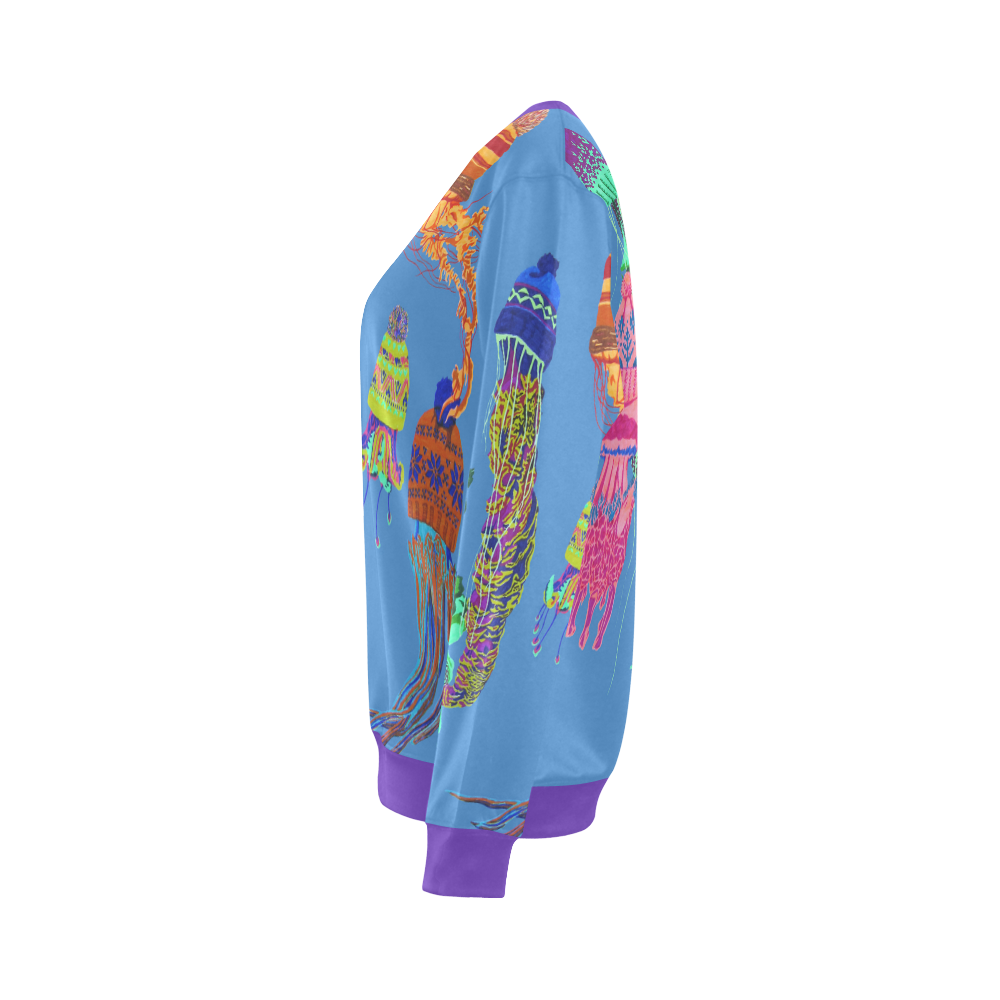 cool jellyfish All Over Print Crewneck Sweatshirt for Women (Model H18)