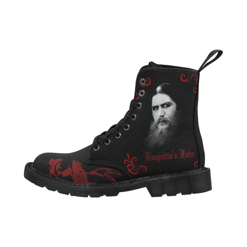 Rasputin's Fate Red and Black Martin Boots for Women (Black) (Model 1203H)