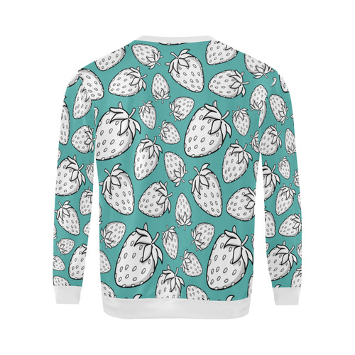 Ghostberries on blue turquoise All Over Print Crewneck Sweatshirt for Men (Model H18)