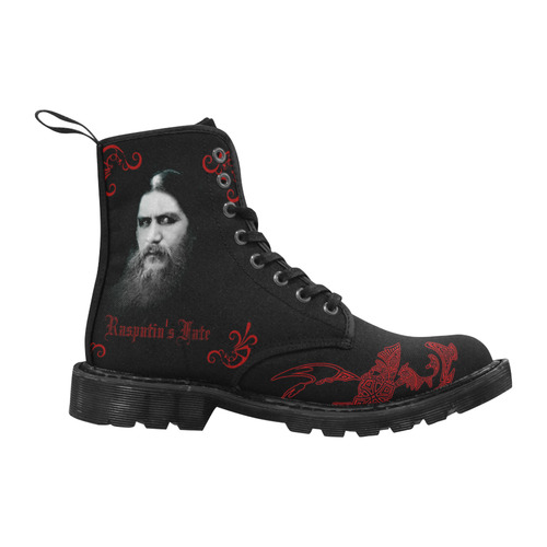 Rasputin's Fate Red and Black Martin Boots for Women (Black) (Model 1203H)