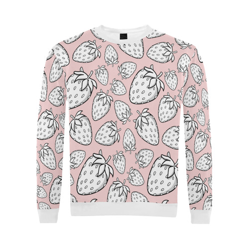 Ghostberries on pink dogwood All Over Print Crewneck Sweatshirt for Men (Model H18)