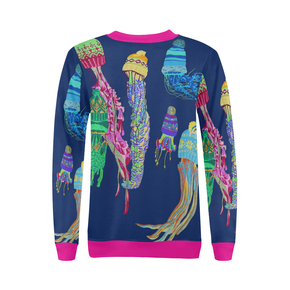 cool jellyfish 2 All Over Print Crewneck Sweatshirt for Women (Model H18)