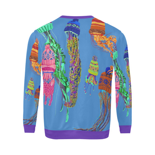 cool jellyfish All Over Print Crewneck Sweatshirt for Men (Model H18)