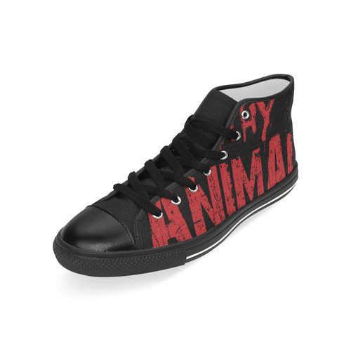 Filthy Animal Text Logo - Red Men’s Classic High Top Canvas Shoes (Model 017)