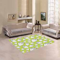 Ghostberries on lime punch Area Rug 5'3''x4'