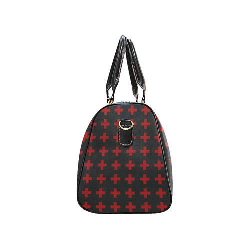 Punk Rock Style Red Crosses Pattern Design New Waterproof Travel Bag/Large (Model 1639)
