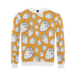 Ghostberries on radiant yellow orange All Over Print Crewneck Sweatshirt for Men (Model H18)