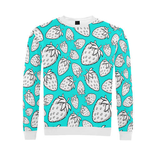 Ghostberries on mint All Over Print Crewneck Sweatshirt for Men (Model H18)