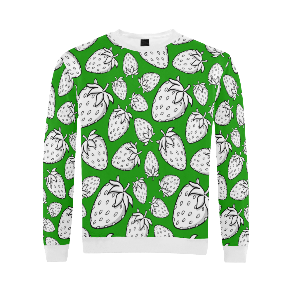 Ghostberries on green All Over Print Crewneck Sweatshirt for Men (Model H18)