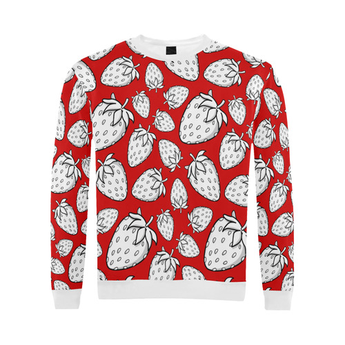 Ghostberries on red All Over Print Crewneck Sweatshirt for Men (Model H18)