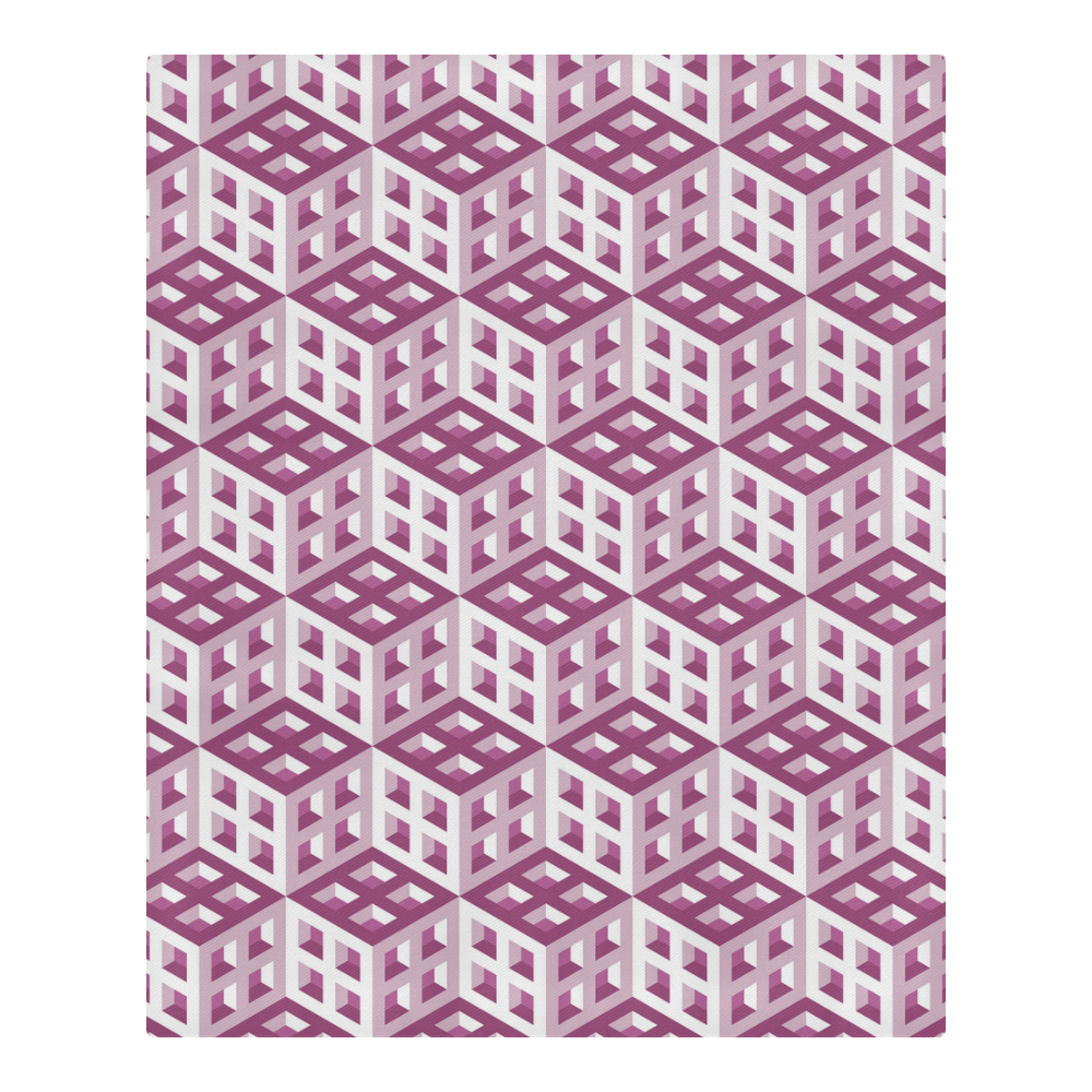 3D Pattern Lilac Pink White Fractal Art 2 3-Piece Bedding Set