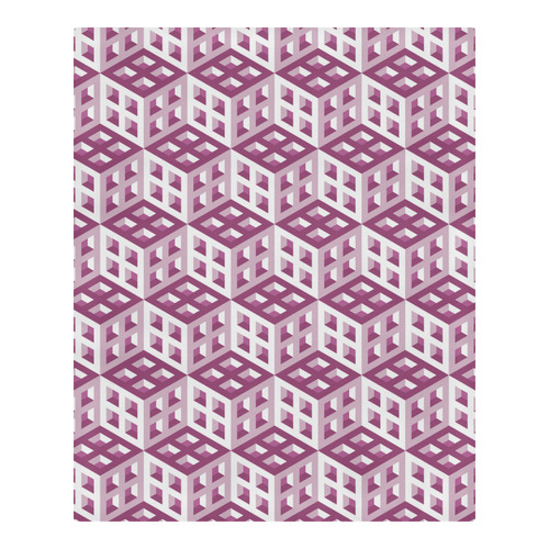 3D Pattern Lilac Pink White Fractal Art 2 3-Piece Bedding Set