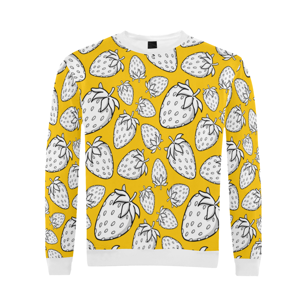 Ghostberries on yellow All Over Print Crewneck Sweatshirt for Men (Model H18)