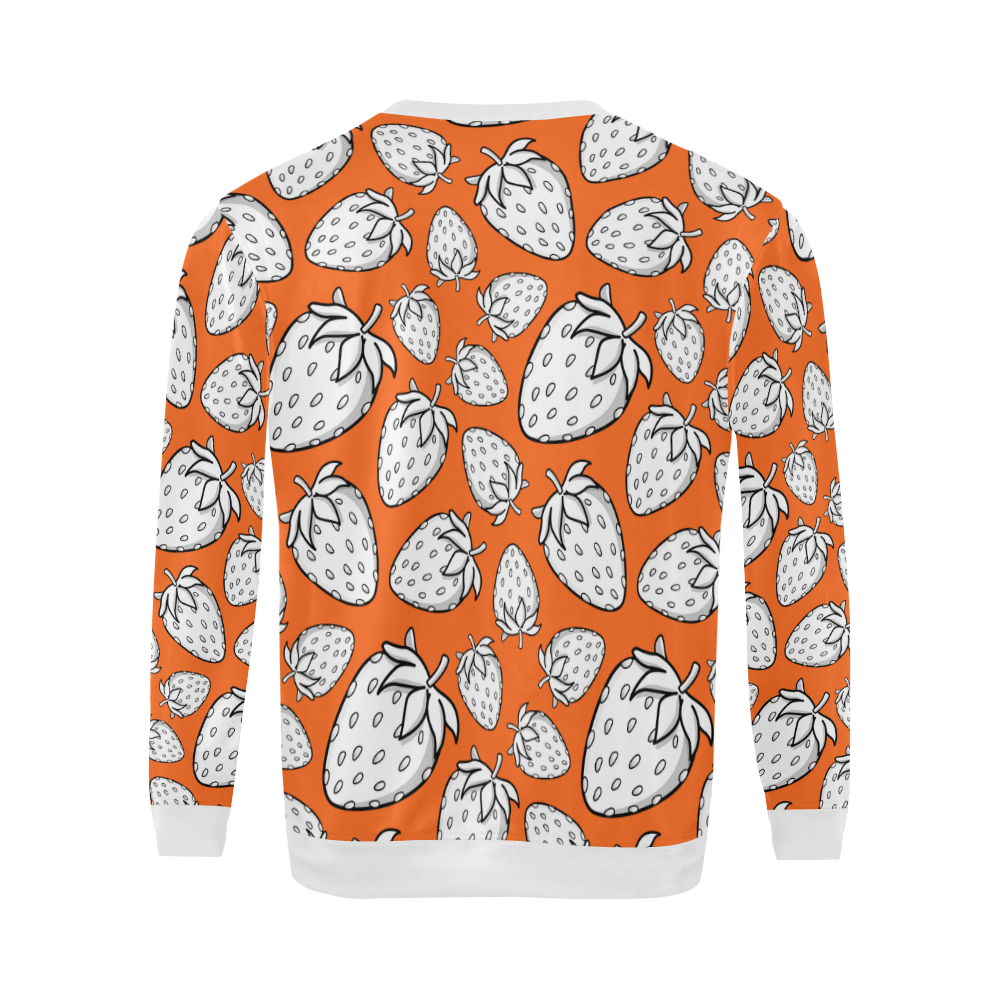 Ghostberries on orange All Over Print Crewneck Sweatshirt for Men (Model H18)