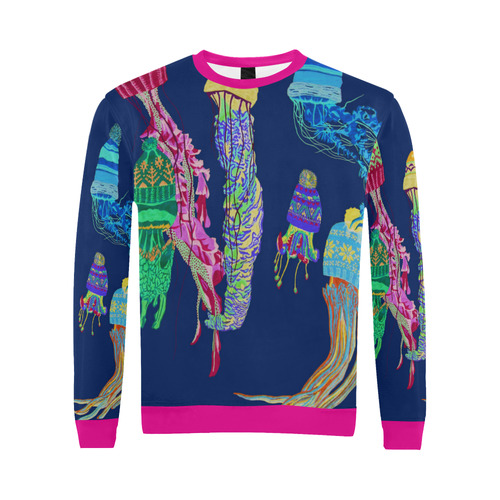 cool jellyfish 2 All Over Print Crewneck Sweatshirt for Men/Large (Model H18)