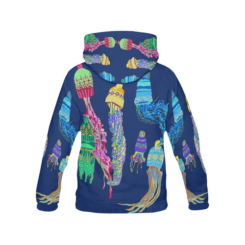 winter jellyfish All Over Print Hoodie for Women (USA Size) (Model H13)