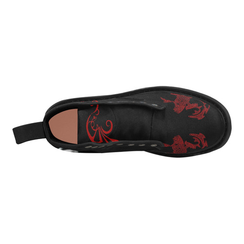 Rasputin's Fate Red and Black Martin Boots for Women (Black) (Model 1203H)