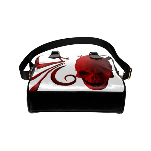 Red Skull And Abstract Shoulder Handbag (Model 1634)