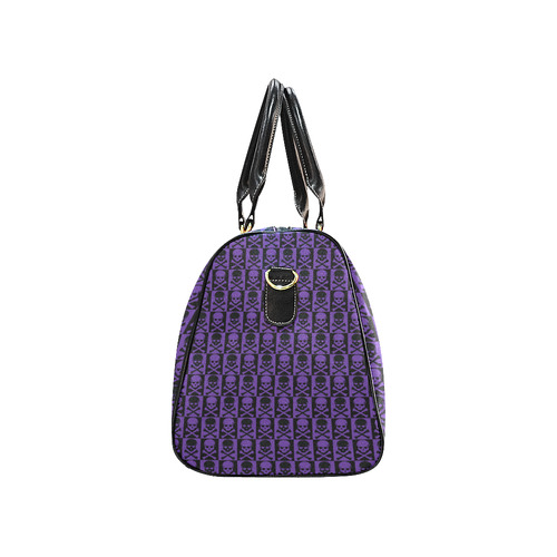 Gothic style Purple & Black Skulls New Waterproof Travel Bag/Large (Model 1639)