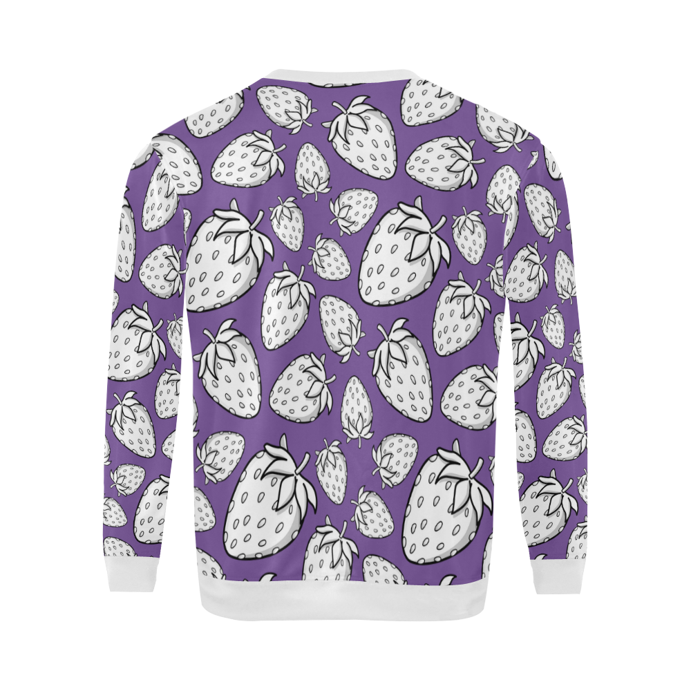 Ghostberries on deep lavender All Over Print Crewneck Sweatshirt for Men (Model H18)