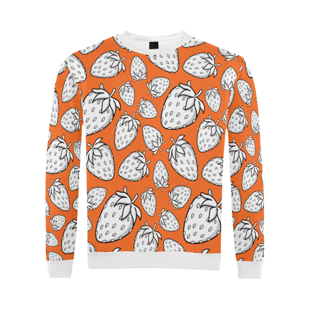 Ghostberries on orange All Over Print Crewneck Sweatshirt for Men (Model H18)