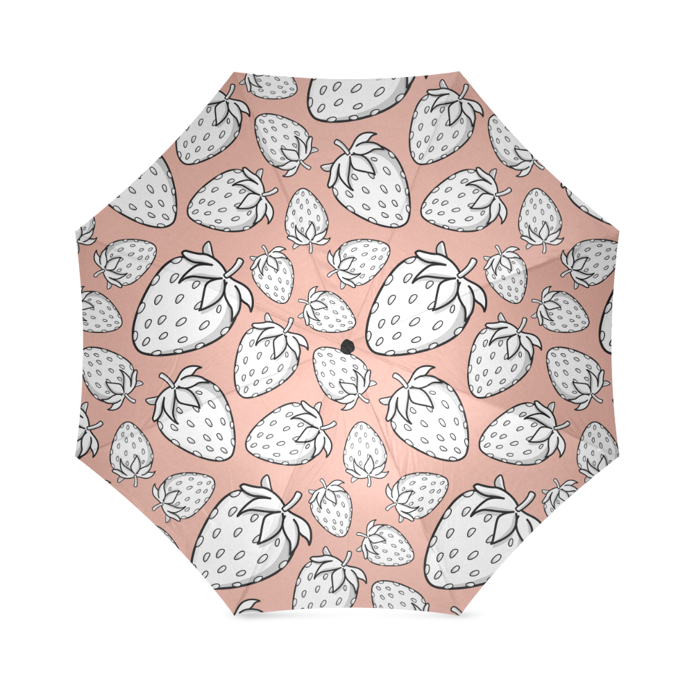 Ghostberries on coral pink Foldable Umbrella (Model U01)