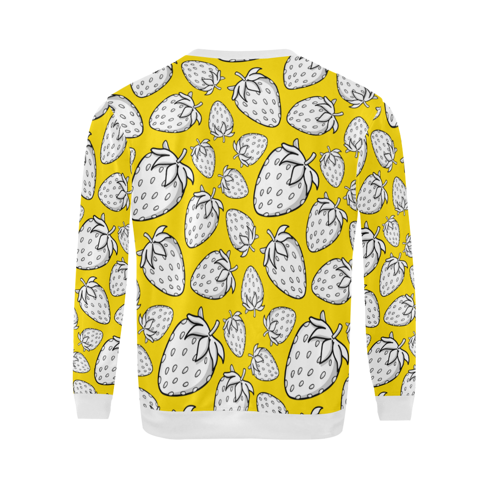 Ghostberries on vibrant yellow All Over Print Crewneck Sweatshirt for Men (Model H18)