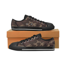 Camo Red Brown Men's Classic Canvas Shoes/Large Size (Model 018)