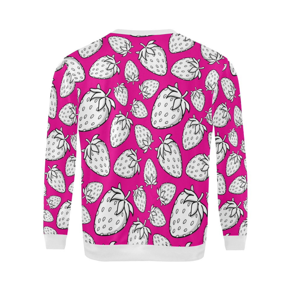 Ghostberries on fuchsia All Over Print Crewneck Sweatshirt for Men (Model H18)
