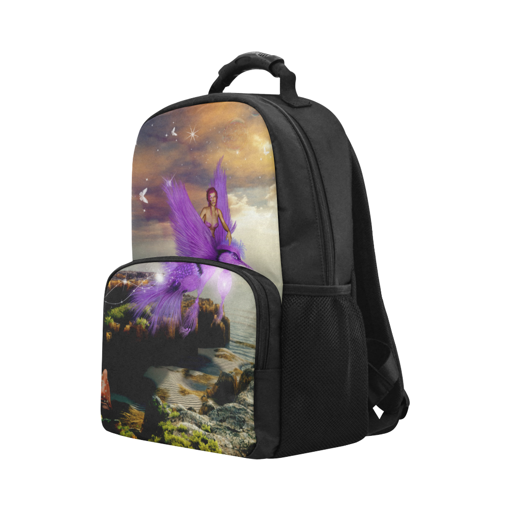 Wonderful fairy with bird Unisex Laptop Backpack (Model 1663)