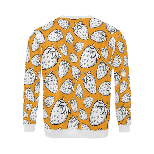 Ghostberries on radiant yellow orange All Over Print Crewneck Sweatshirt for Men (Model H18)
