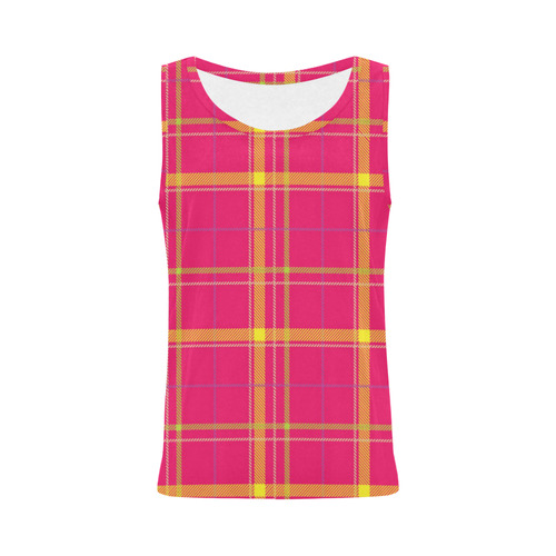 PLAID IN PINK All Over Print Tank Top for Women (Model T43)