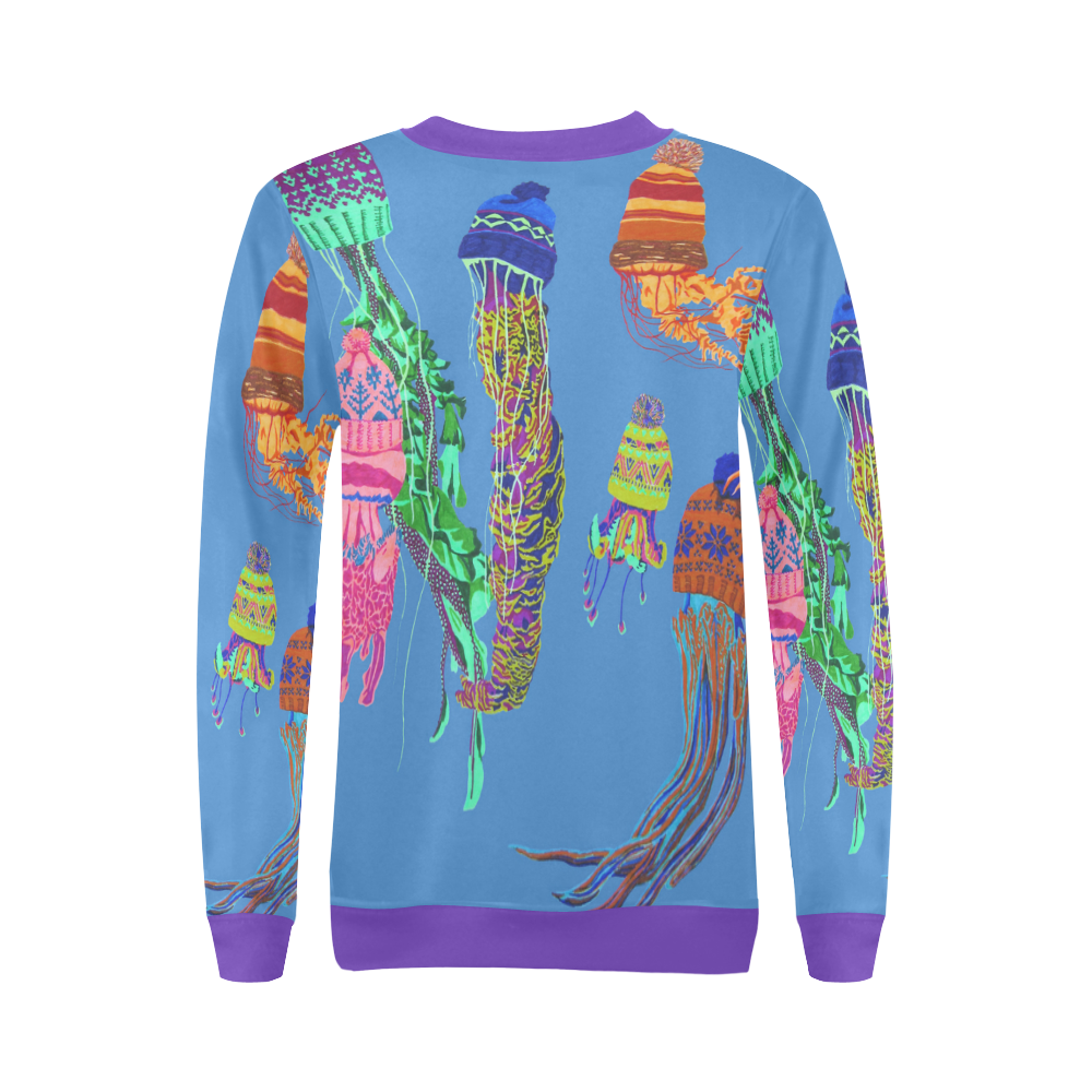 cool jellyfish All Over Print Crewneck Sweatshirt for Women (Model H18)