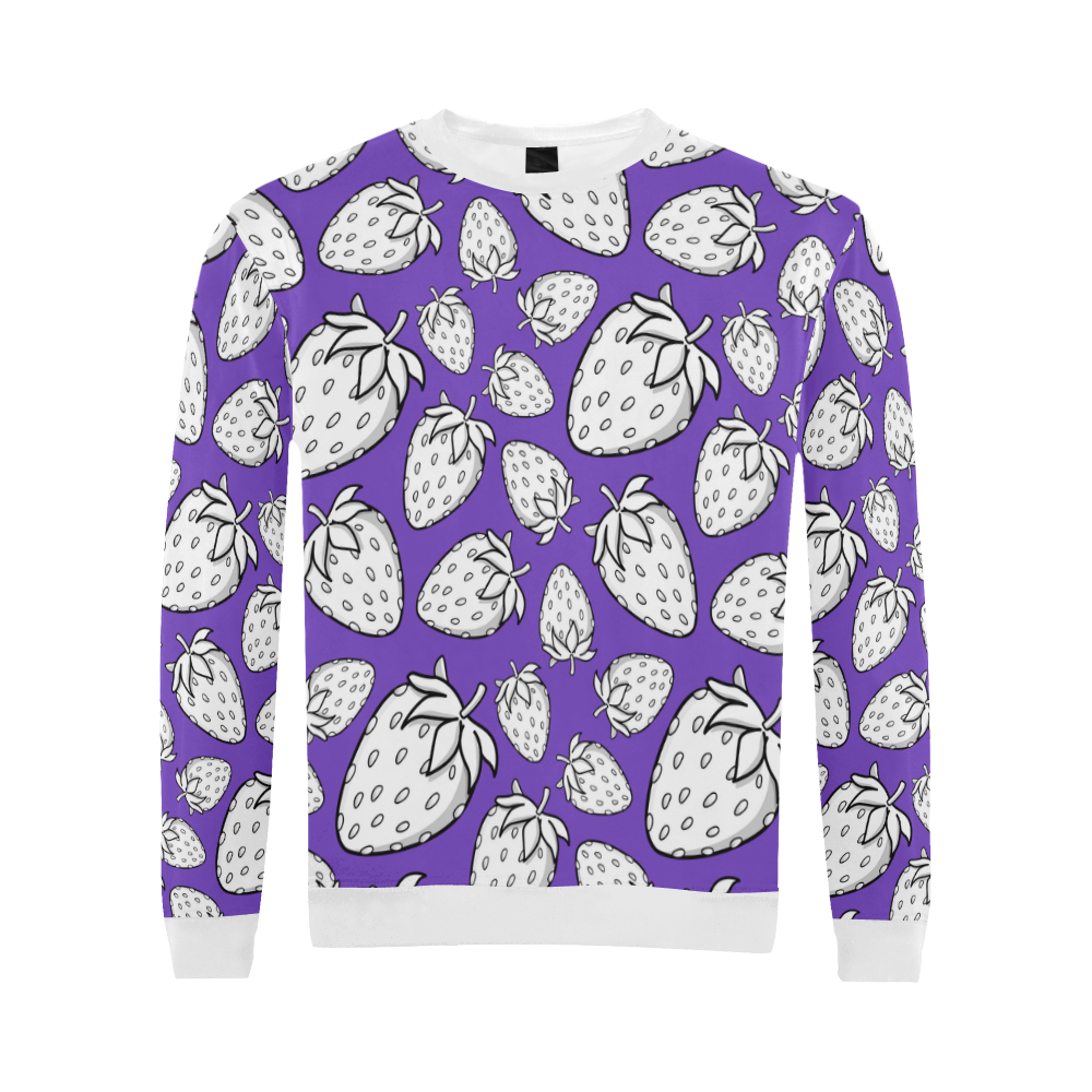 Ghostberries on purple All Over Print Crewneck Sweatshirt for Men (Model H18)