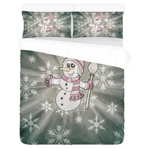 Cute Snow Lady by JamColors 3-Piece Bedding Set