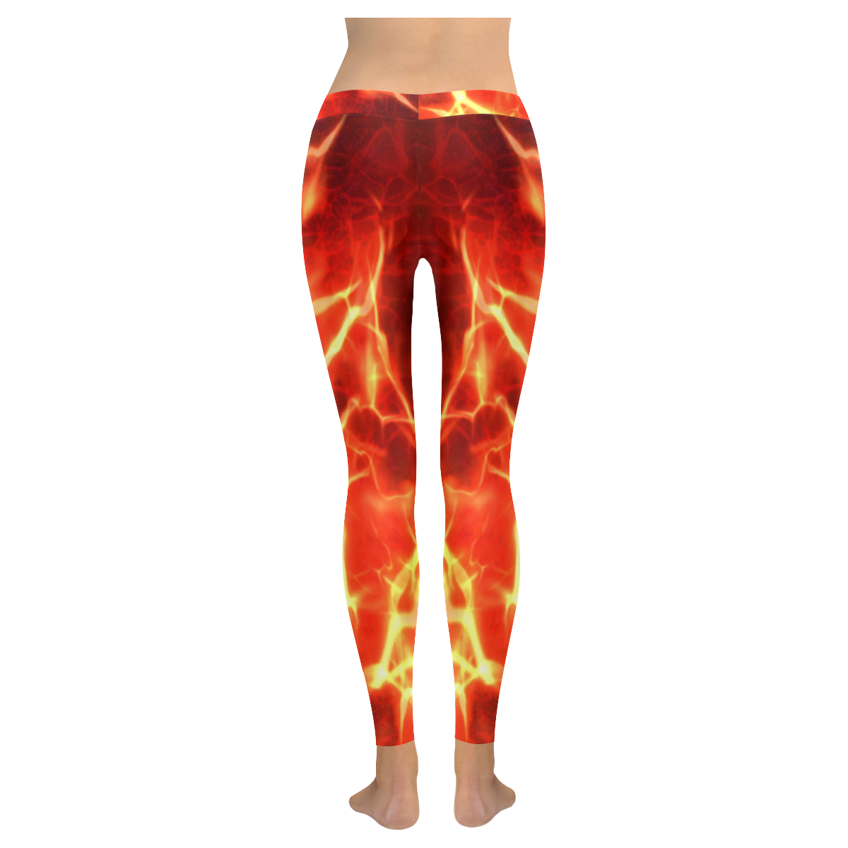 Legging Flame and Lightning 20 Women's Low Rise Leggings (Invisible Stitch) (Model L05)