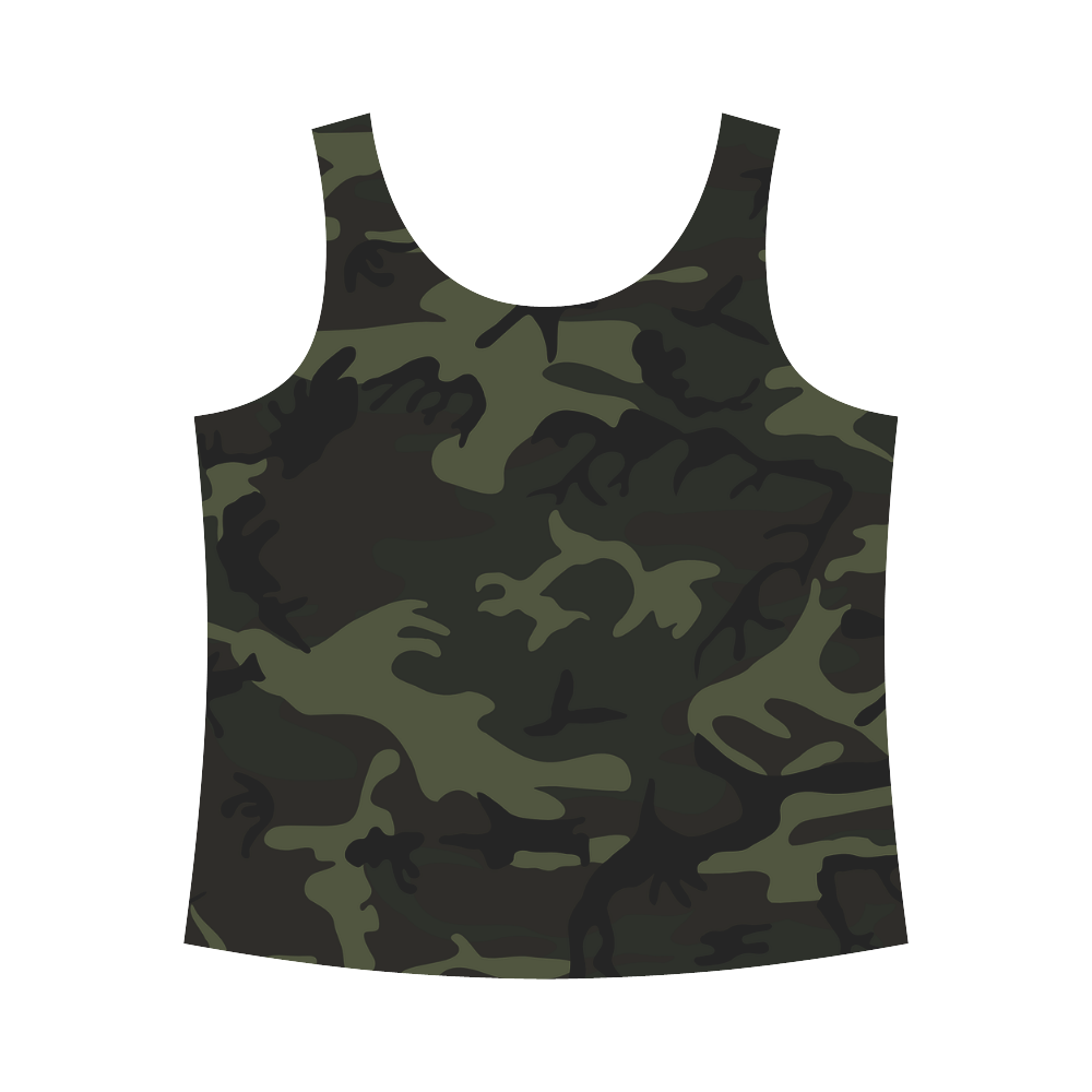Camo Green All Over Print Tank Top for Women (Model T43)