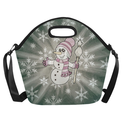 Cute Snow Lady by JamColors Neoprene Lunch Bag/Large (Model 1669)