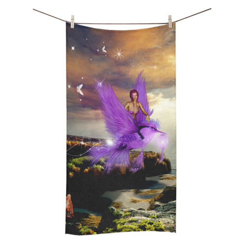 Wonderful fairy with bird Bath Towel 30"x56"