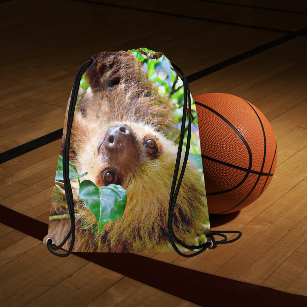 Awesome Sloth by JamColors Large Drawstring Bag Model 1604 (Twin Sides)  16.5"(W) * 19.3"(H)