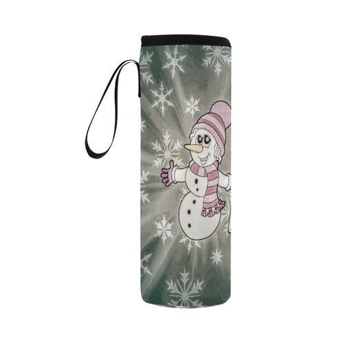 Cute Snow Lady by JamColors Neoprene Water Bottle Pouch/Large