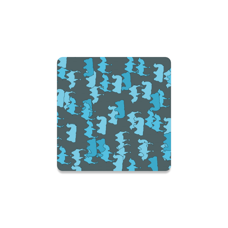 camelflage blue Square Coaster