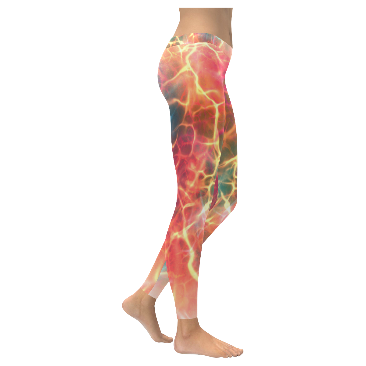 legging Flame and Lightning 23 Women's Low Rise Leggings (Invisible Stitch) (Model L05)